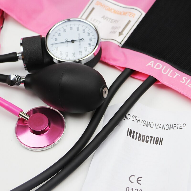 Tensiomètre couleur rose BP brassard stéthoscope bras sphygmomanomètre