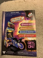 original 2019 11- 8 '' Super Bikes 3 Raw Thrills ARCADE video GAME FLYER AD