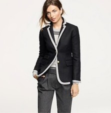 J. Crew Lexington Italian Wool Jacket Size 4 Black 85798