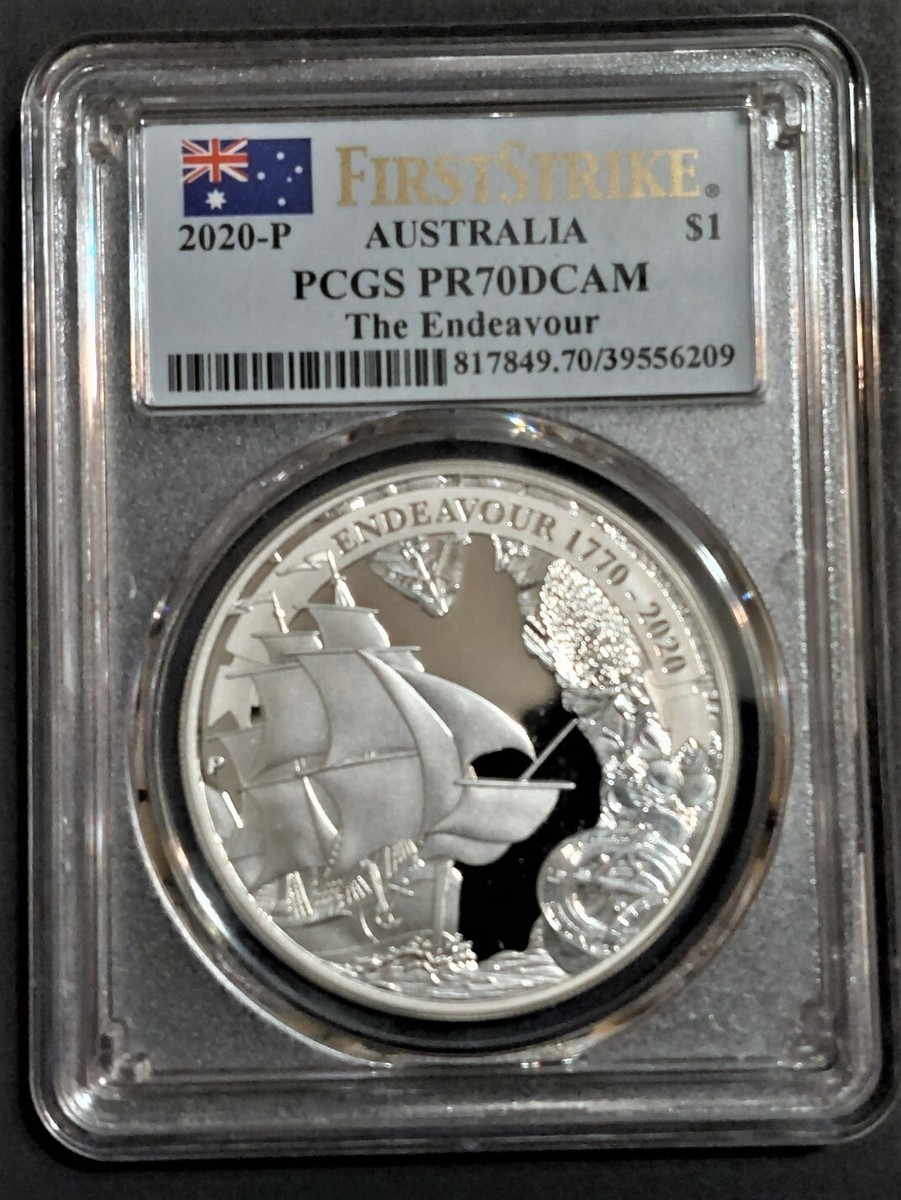 2020-P AUSTRALIA The ENDEAVOUR 1 oz SILVER COIN PCGS PR70 FIRST