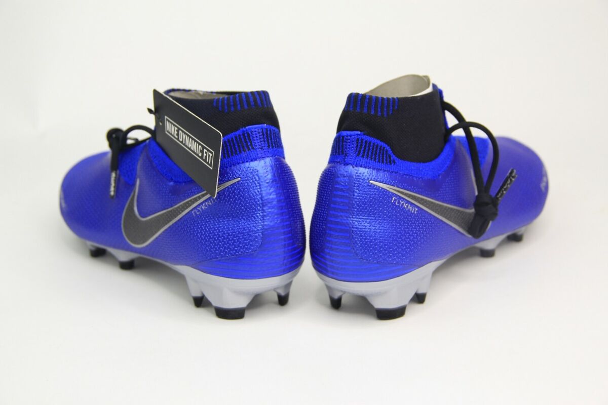 Nike Phantom VSN Elite DF FG Soccer Cleats Blue Silver Nike Phantom VSN Elite DF FG Soccer Cleats Blue Silver
