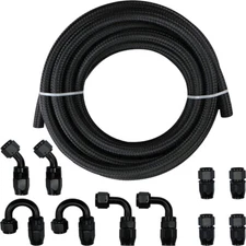 8AN Fitting 10FT Steel Nylon Braided Oil Fuel Line +10pcs Swivel Hose End Kit