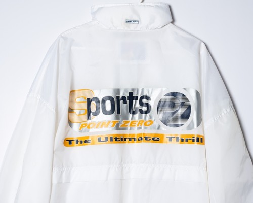 Vintage Y2K Point Zero Mens Large Windbreaker Jacket White Zip Up Coat - Picture 4 of 8