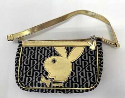 Playboy Bunny Black and Gold Clutch Purse