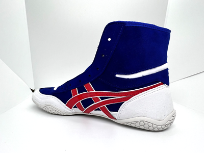 asics Boxing Wrestling Shoes Blue and White Red Line EX-EO New