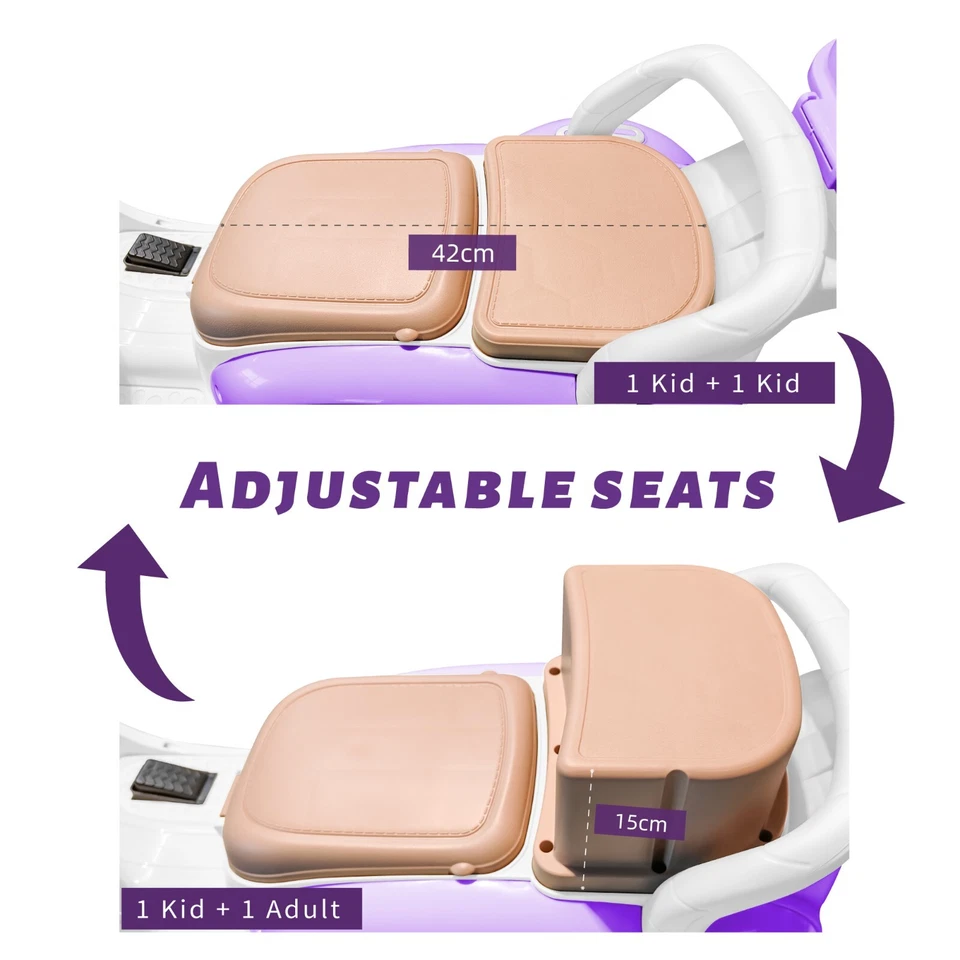 Motocicleta 12V Niños Ciclomotor Eléctrico Niñas Scooter 3 Ruedas Moto Juguete con LED Foto 4 de 4