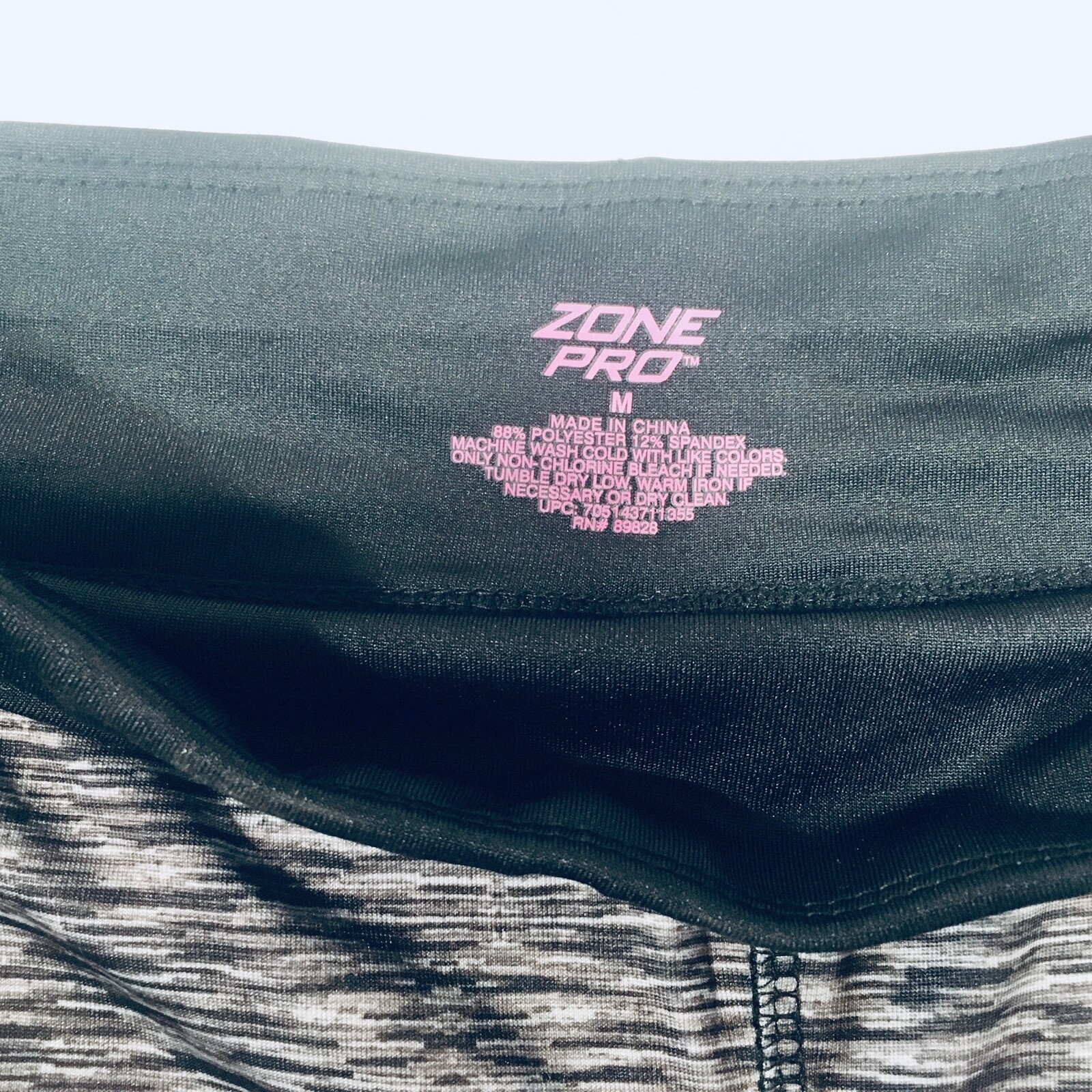 NEW Zone Pro Active Leggings Black/Spacedye Size M (810) FREE SHIPPING