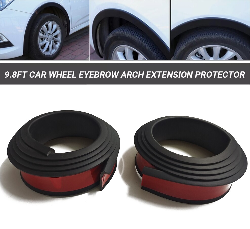 2x Fender Flares Car Wheel Eyebrow Arch Extension Protector Moulding Trim Strip