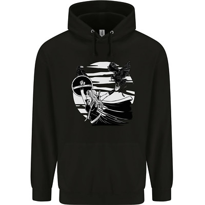 Shield Maiden With a Raven & Viking Ship Kinder Kinder Hoodie