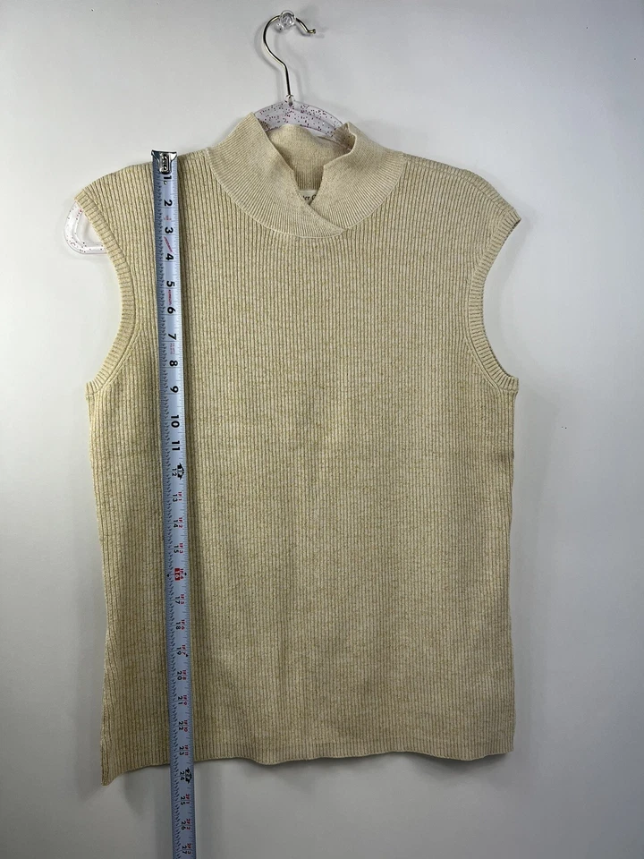 Top Coldwater Creek para mujer talla M (10-12) dorado brillante cuello manga gorra Foto 3 de 4