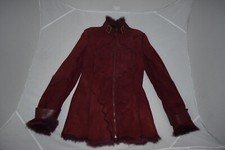 Alexander Mcqueen Burgundy Zip Sheepskin Leather Jacket Trench Coat Ita44 Uk12