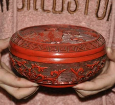 Chinese lacquerware landscape flower house Jewelry vessel Box storage box Boxes