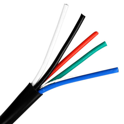 Skyline 5-Conductor Mini Coaxial Cable Solid Copper 350ft Reel Black