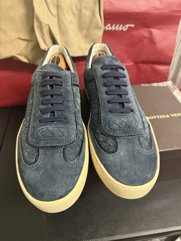Мужские туфли bottega veneta синие замшевые повседневное платье роскошные кроссовки 11 $1270 рекомендуемая розничная цена производителя - Изображение 3 из 4