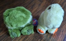 PUFFKINS by Swibco Dinosaur Frog Lot Set, Lily Dinky 1997 Vintage Plush Toys
