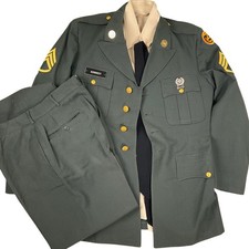 US Army 50s Uniform Men Kennedy 42L 31W 31L Green Dress 4 pc Staff Sergeant VTG