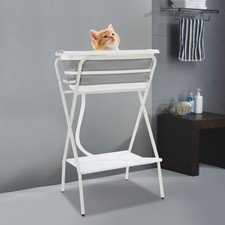 Foldable Elevated Pet Bath Tub Pet Wash Station 110LBS Drain Pipe for Cats/Dogs