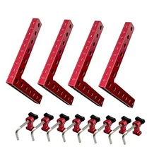 90 Degree Positioning Squares Right Angle Clamps 5.5" Aluminum Alloy 4pcs Red