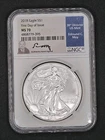 2018 1oz .999 Silver American Eagle | NGC MS70 #395 | Edmund Moy Autograph
