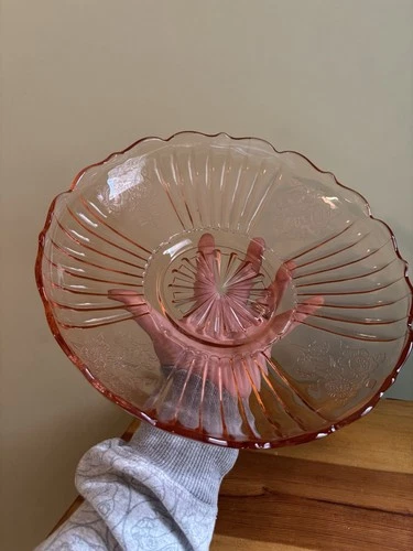 vintage pink depression glass bowl Anchor Hocking