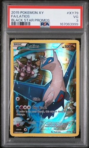 2015 POKEMON XY BLACK STAR PROMOS #XY79 FULL ART/LATIOS PSA 3