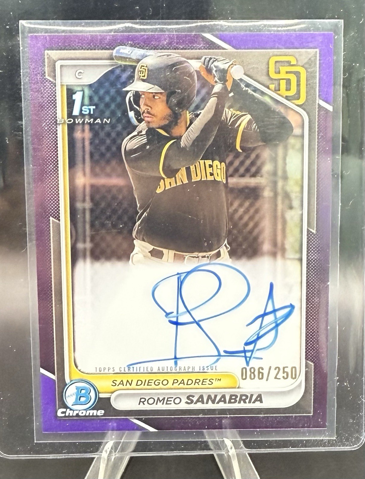 2024 Bowman Chrome Romeo Sanabria Purple Refractor Auto /250 CPA-RS