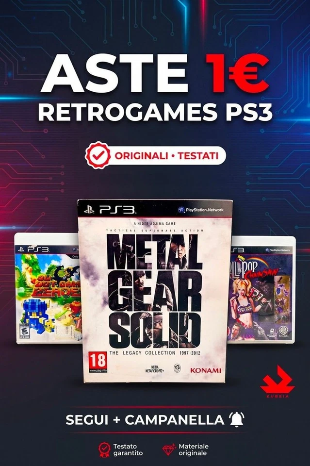 Aste da 1€ PS3 Playstation 3 RETROGAMES | Originali & Testati