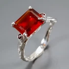 Handmade 4 ct+ Natural Hessonite Ring 925 Sterling Silver Size 7.5 /R472738