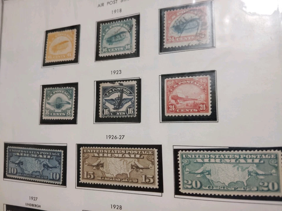 1918-1930 US Air Post Stamp Lot 15 Stamps total - FREE SHIPPING - Image 3 of 3