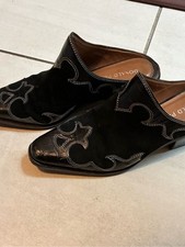 Donald Pliner Mindy Calf Suede Womens Slip On Mule Black