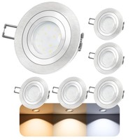 6X RW-2 Led Einbaulampe IP44 Alu Mit Led GU10 3W Drei Einstellbaren Lichtfarben