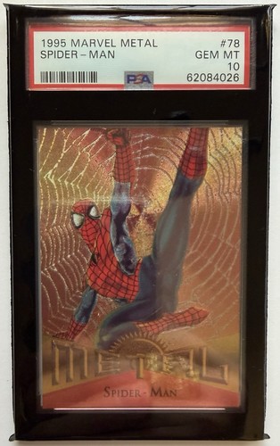 1995 Metal Marvel Card #78 SPIDER-MAN PSA 10 GEM MINT - POP 220