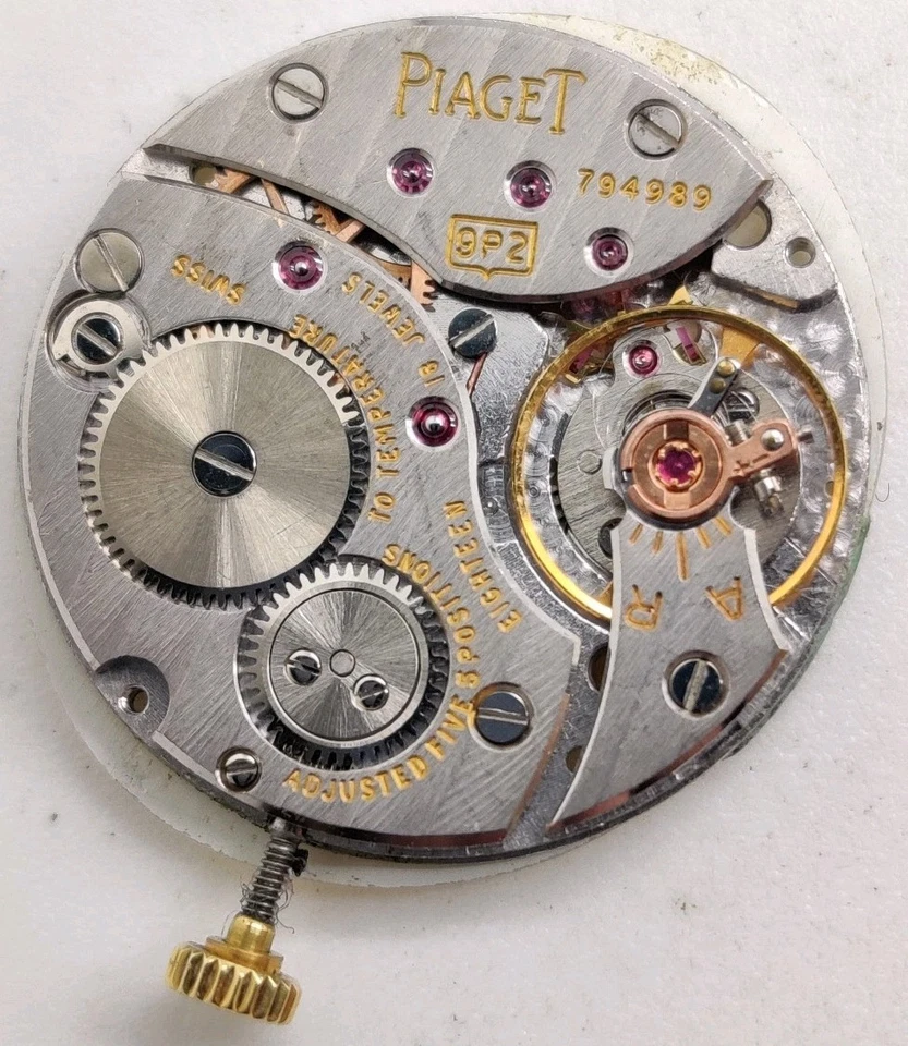 Vintage Piaget Cal. 9P2 High Grade 18 Jewel Watch movement For Repair Diamond  - Image 2 of 4