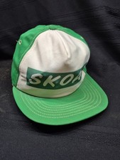 Vintage Skoal Trucker Hat Cap Green Snap Back 80s Tobacco USA Made