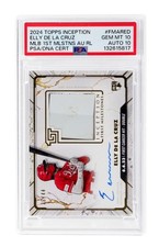 PSA 10 ELLY DE LA CRUZ 2024 Topps Inception First Milestones Auto RPA Relics