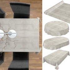 Pflegeleicht Tischdecke abwaschbar Wachstuch Holzoptik Grau Beige ANRO Italy