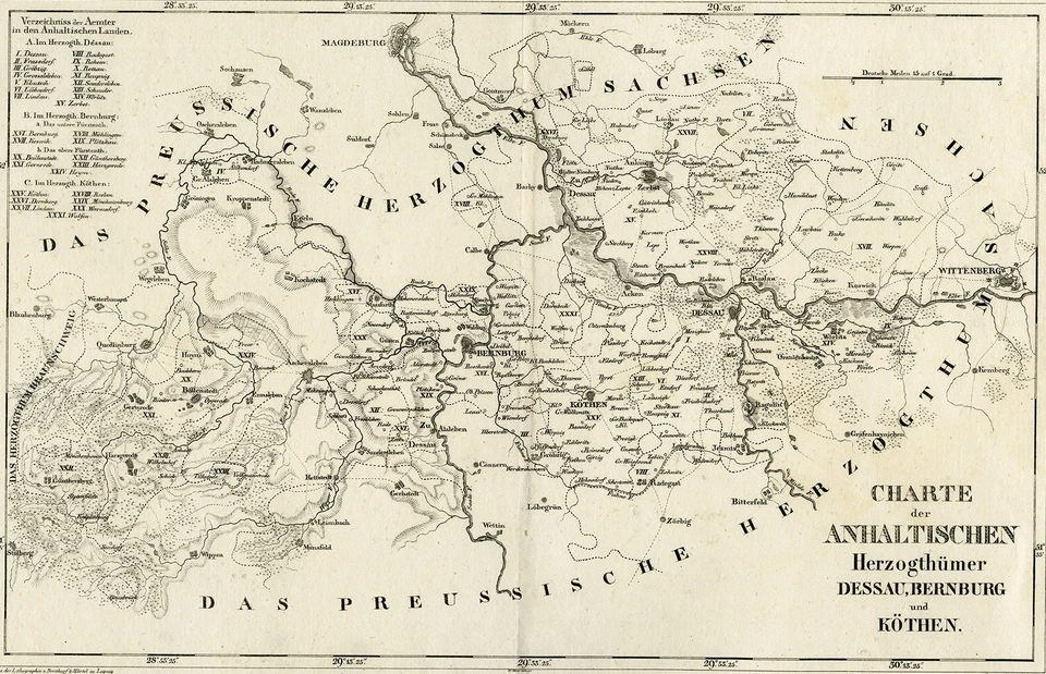 Mapa antigo-Região Dessau Bernburg Kothen-Herzogthummen-Ersch und Gruber-ca. 1880 - Imagem 3 de 4