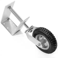 Stark USA Gate Caster 8in Heavy Duty Spring Loaded Adjustable Wheel 200lb Silver