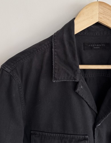 Allsaints “Spotter” Overshirt Shacket Shirt Jacket Black Medium - Picture 5 of 13