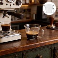 Espresso Measuring Glass Cup with Spout, 100 ml Clear Coffee Shot Glass with