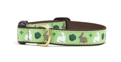 Up Country Garden Rabbit Pattern Dog Collar Small 9-15'' Length, 1'' Wide