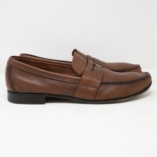PRADA Mens Leather Slip On Penny Loafers Size US 9 UK 10 Brown Milano Driving
