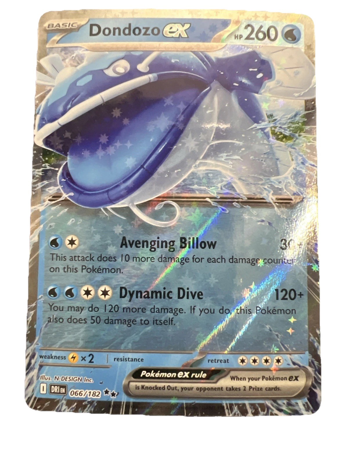 Pokémon TCG Dondozo EX 66/182 Destined Rivals Holo Double Rare Near Mint