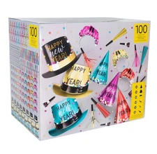 Amscan Party New Year’s Eve for 100 Guests Multicolor 200 Piece Kit