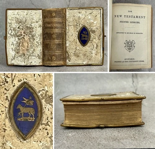 Antique Old Bible New Testament Prayer Book Leather Oxford University