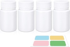 White Pill Bottle, Empty Medicine Bottles with Screw Caps for Pills Capsules