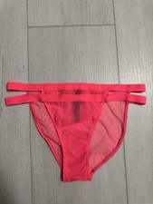 NWT Victoria's Secret Double String Bikini Panties Sz L - Neon Pink