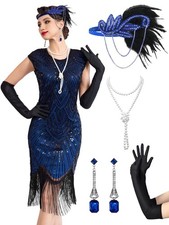 Women's Flapper Dresses 1920s Dresses for Women Great Gatsby Sequin Fringed R...