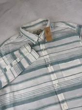 NWT American Eagle Seriously Soft Classic Fit Linen Blend Button Up Shirt Sz XL