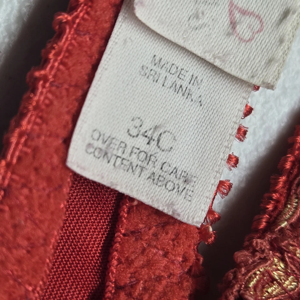 Sujetador Victoria's Secret para mujer 34C oro rojo floral balconette encaje con aros Foto 3 de 4